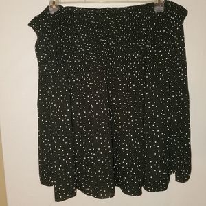 Max Studio Smocked Off Shoulder Polka Dot Top, 1X, Black & White